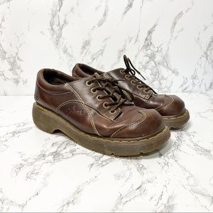 Dr. Marten’s Vintage RARE Brown Leather Chunky Daisy Embossed Wingtip Oxfords